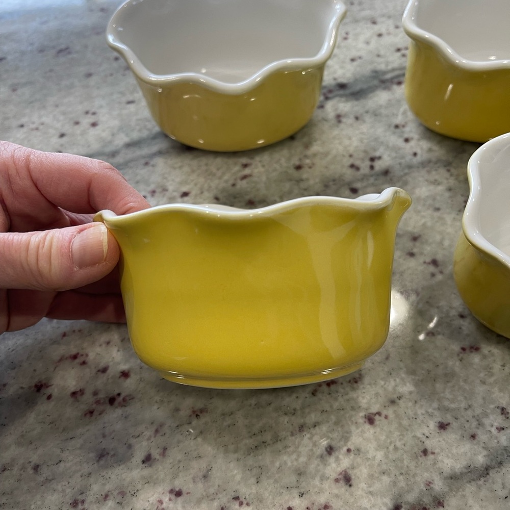 Crate&Barrel Yellow Ramekins - Set of 4